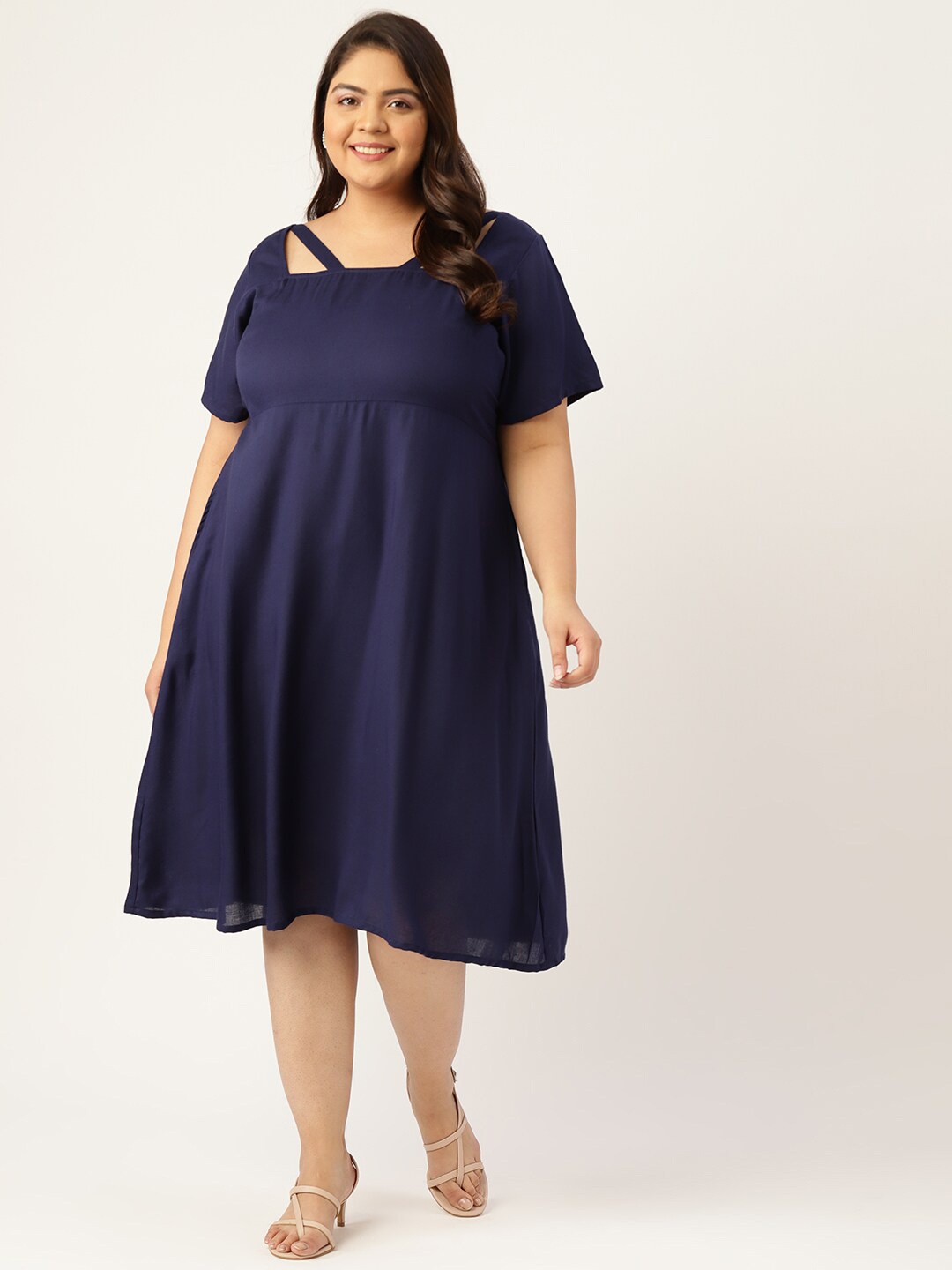 

theRebelinme Navy Blue Empire Dress