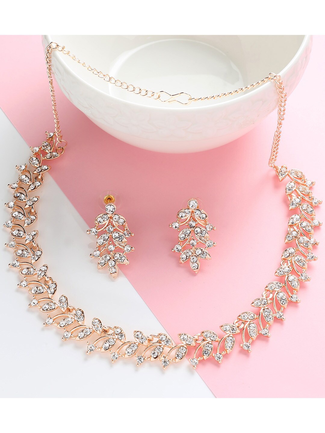 

MAD CLUB Rose Gold-Plated White Jewellery Set
