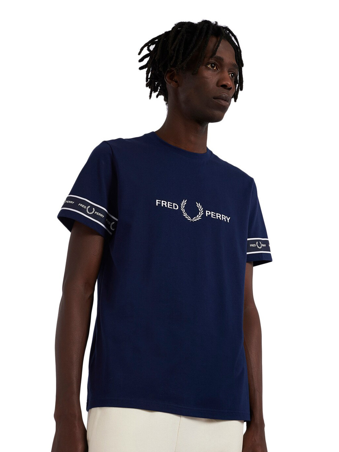 

Fred Perry Men Navy Blue Typography Printed T-shirt