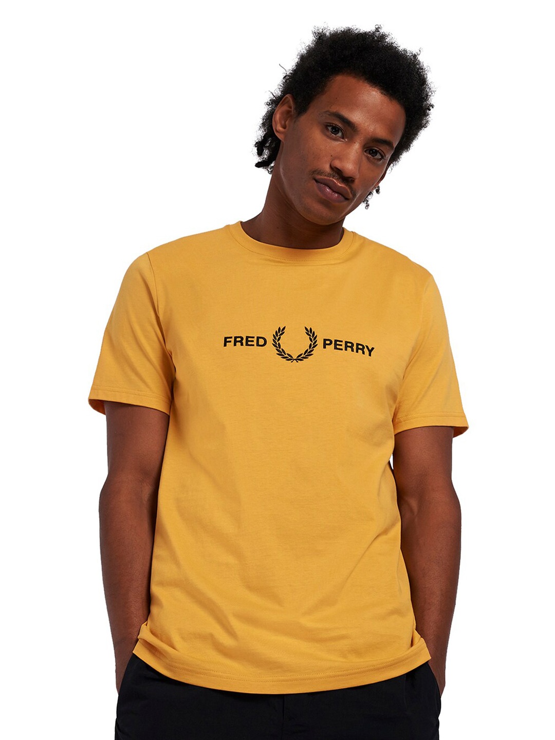 

Fred Perry Men Yellow Typography Printed Applique T-shirt