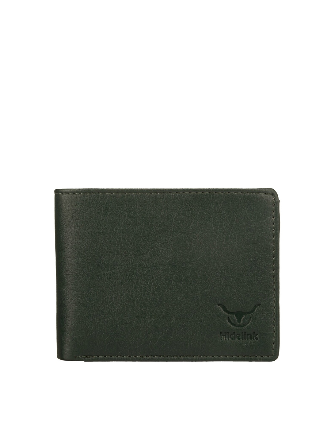 

Hidelink Men Green PU Two Fold Wallet