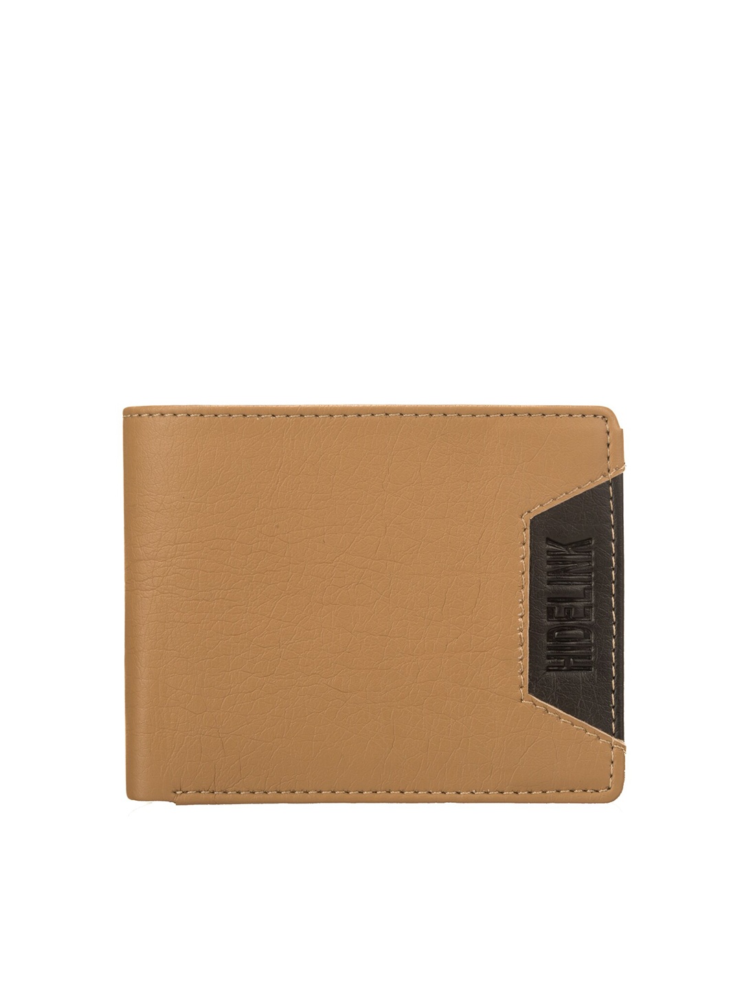 

Hidelink Men Beige PU Two Fold Wallet