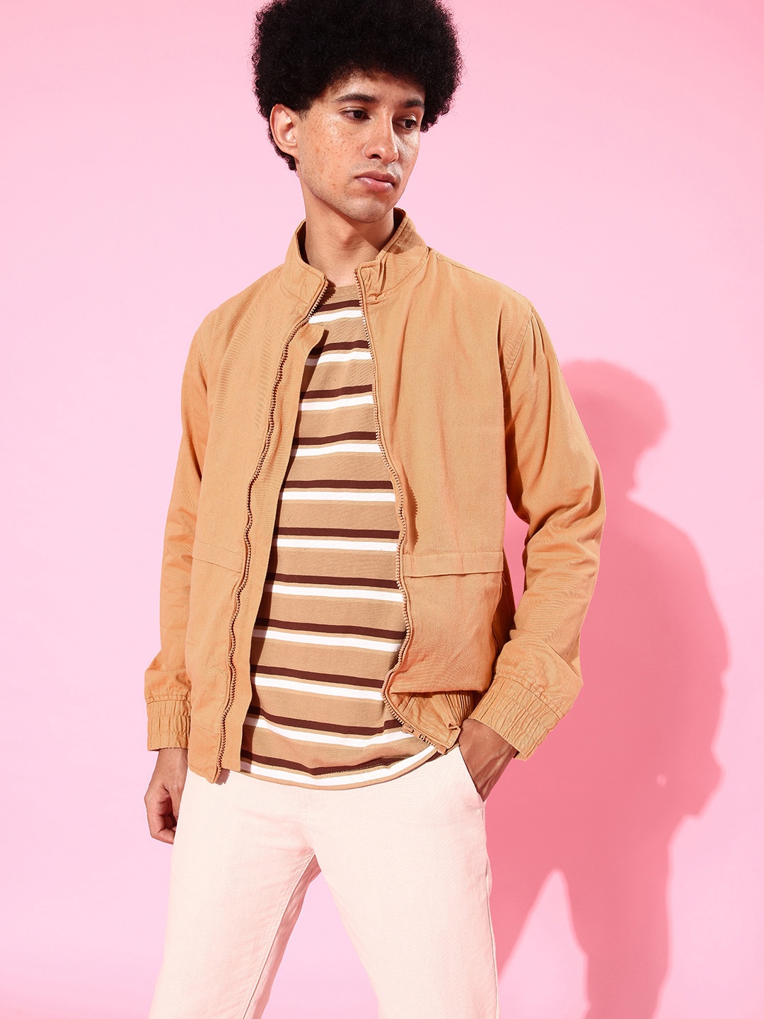 

WROGN Men Orange Bomber Jacket
