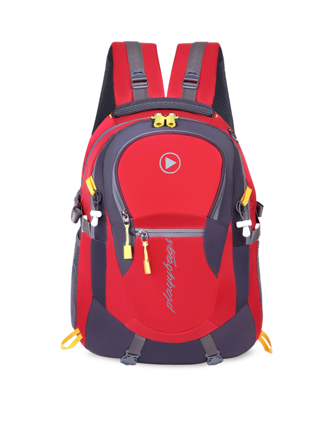 

PLAYYBAGS Unisex Red & Grey Backpack with Hip Strap