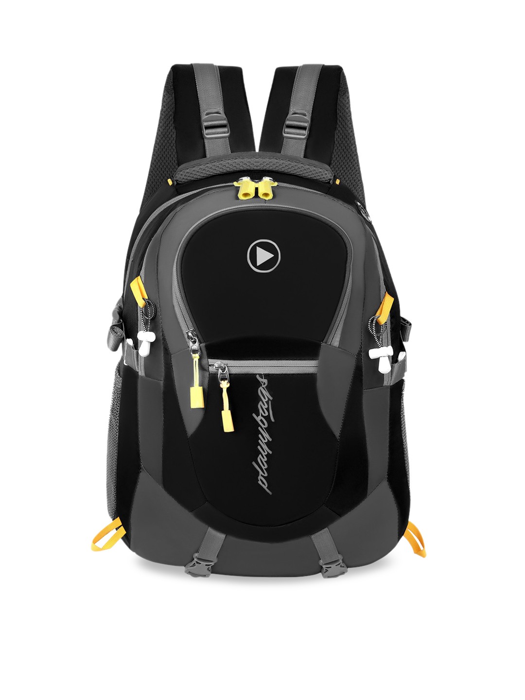 

PLAYYBAGS Unisex Black & Grey Backpack with Hip Strap