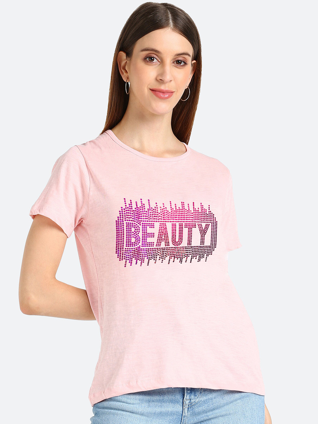 

shashvi Women Pink Printed T-shirt