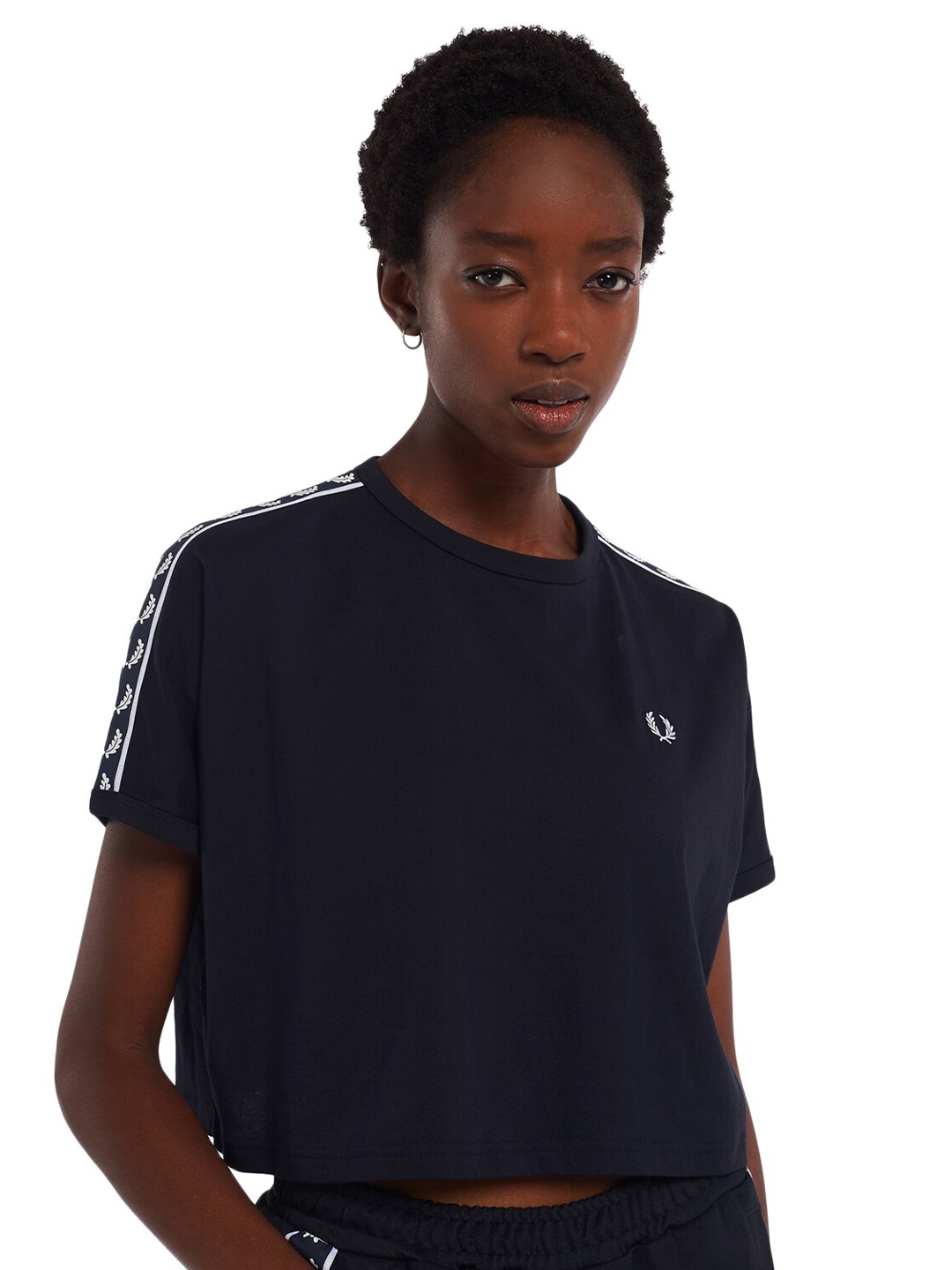 

Fred Perry Women Navy Blue Extended Sleeves T-shirt
