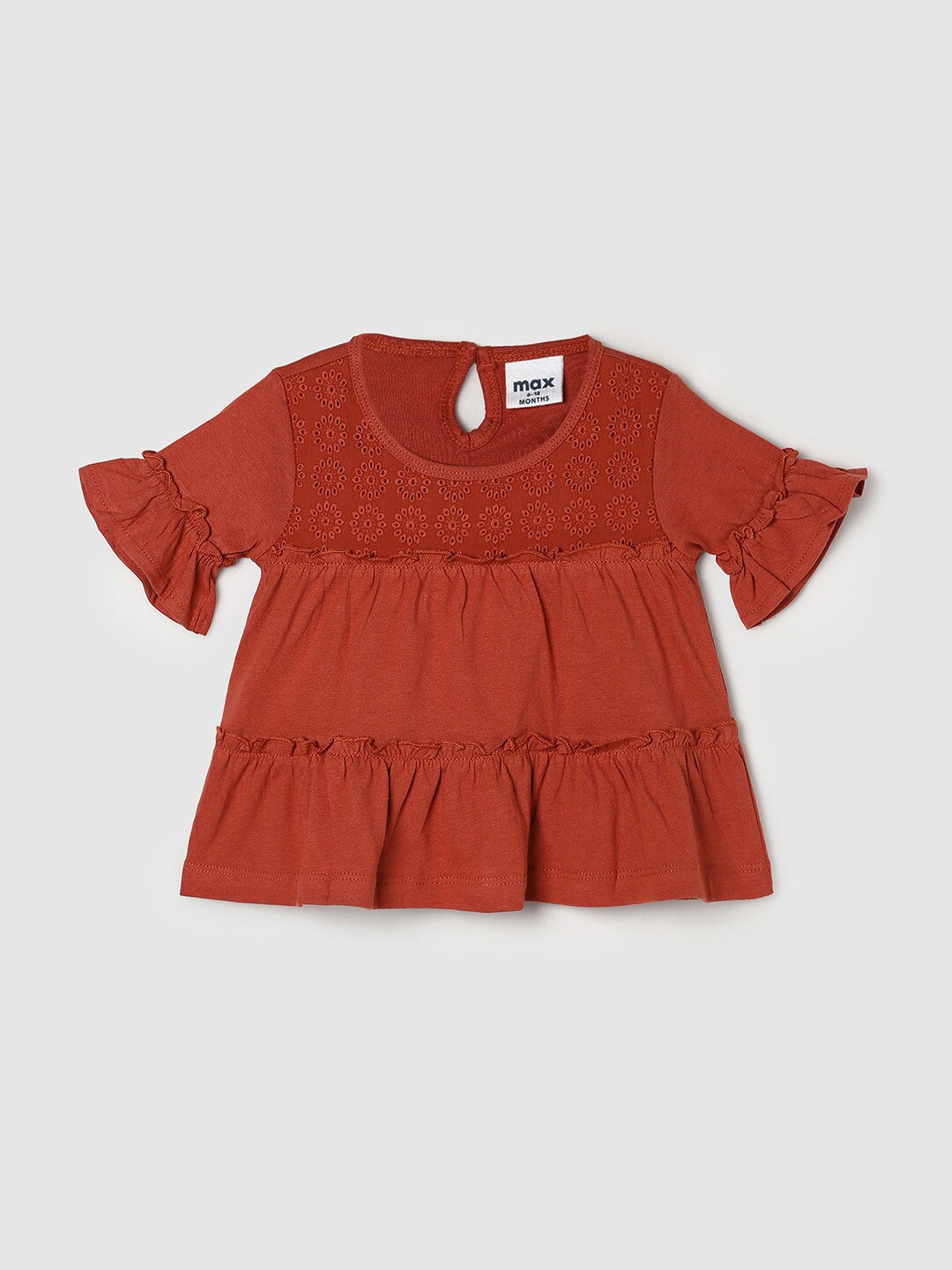

max Women Maroon Ruffles Top