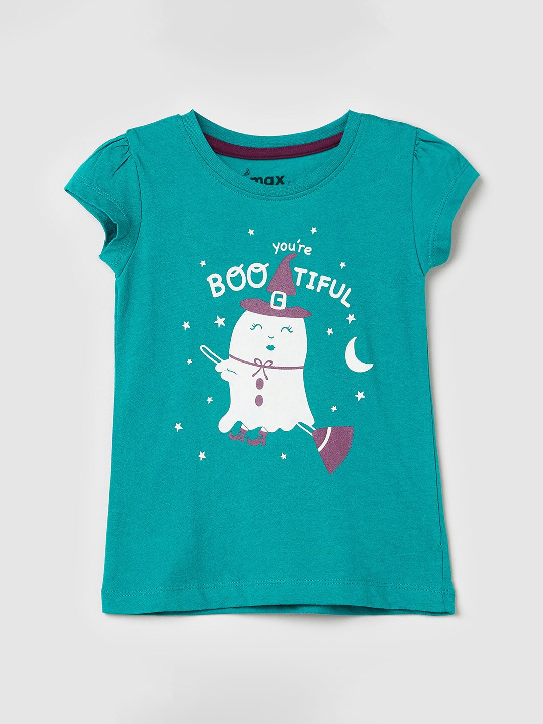 

max Girls Green Printed Top