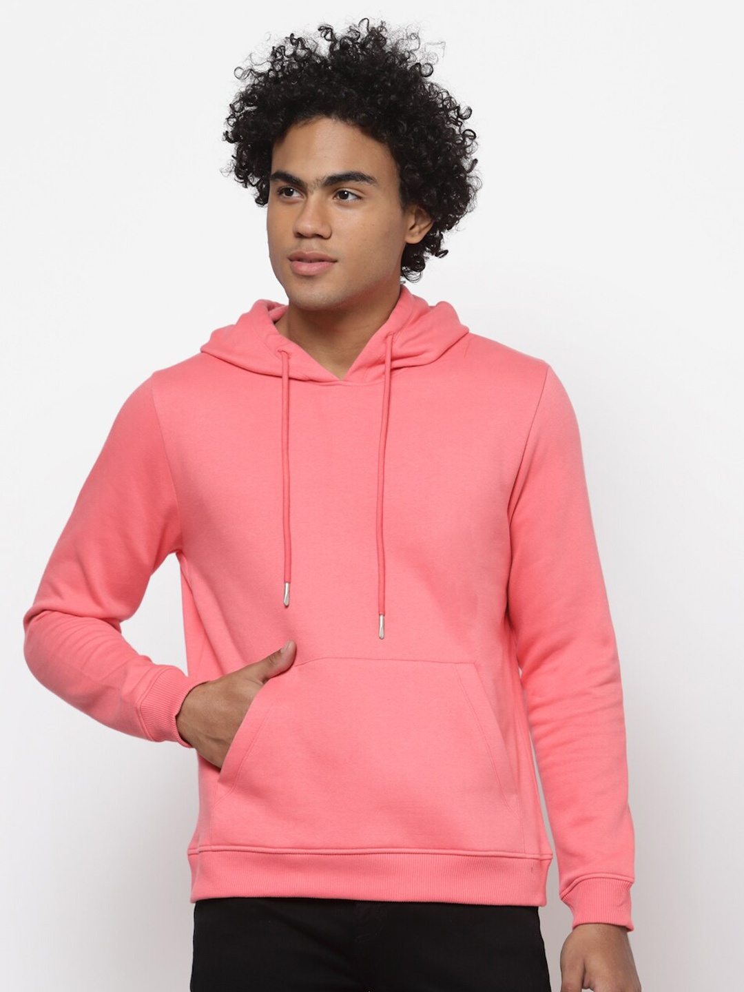 

YOONOY Men Coral Hooded Sweatshirt