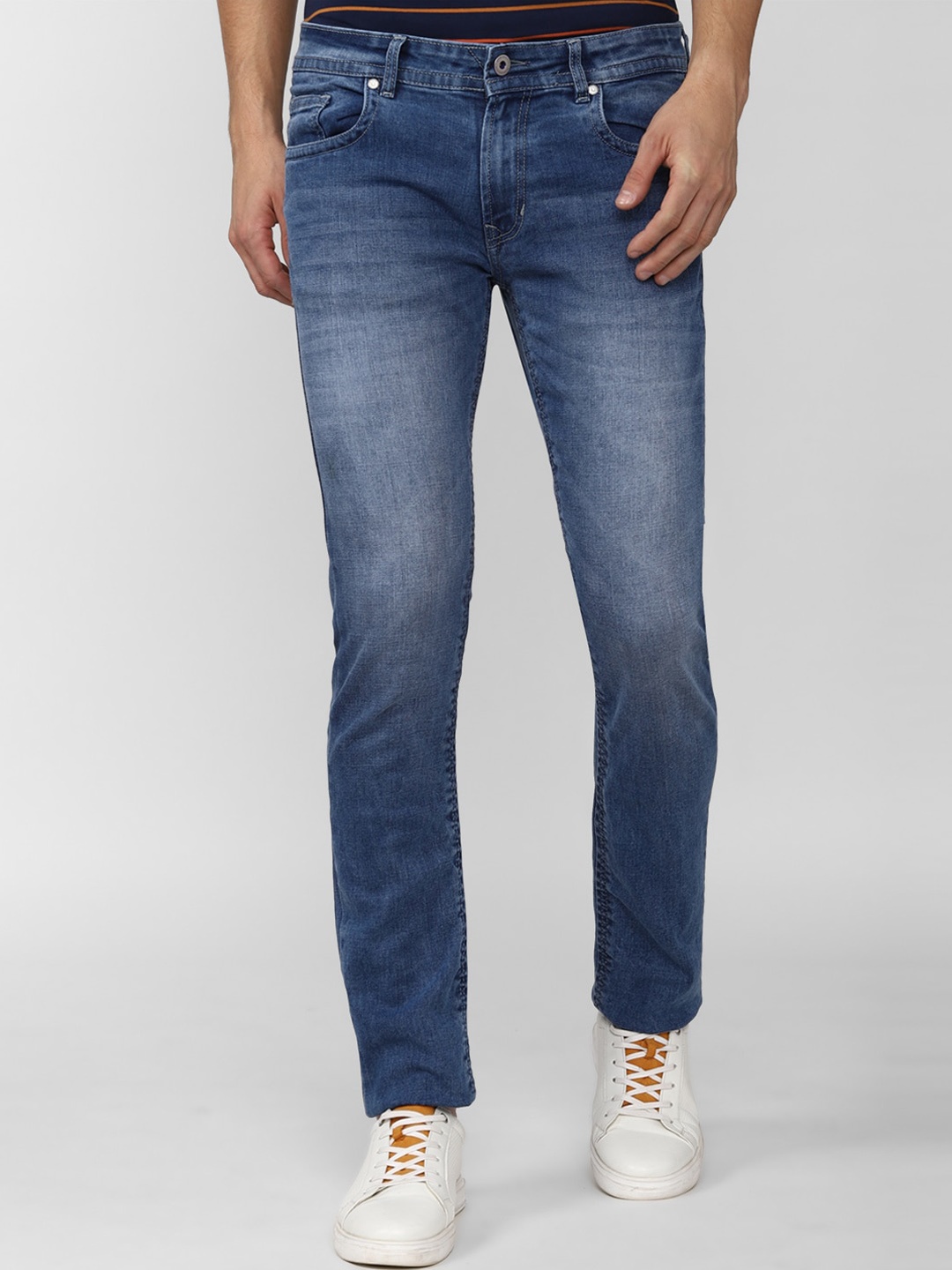 

Peter England Casuals Men Navy Blue Skinny Fit Heavy Fade Jeans