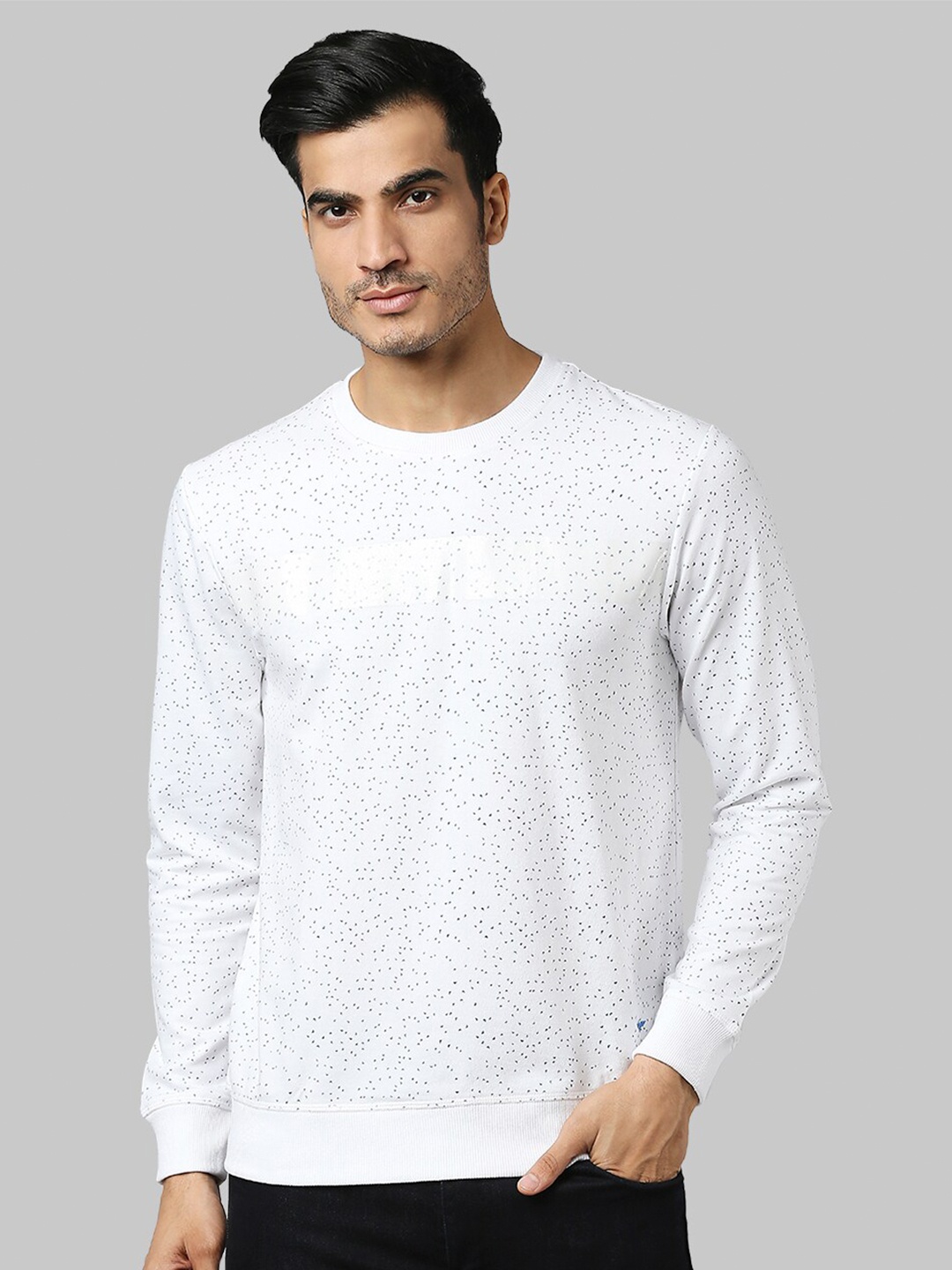

Park Avenue Men White Printed Sweatshirt
