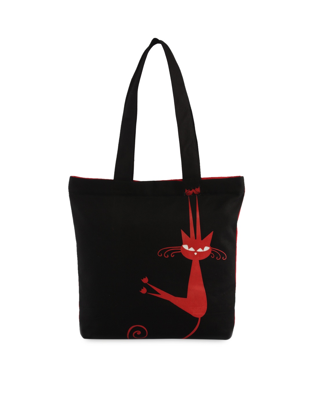 

Vivinkaa Black Printed Tote Bag