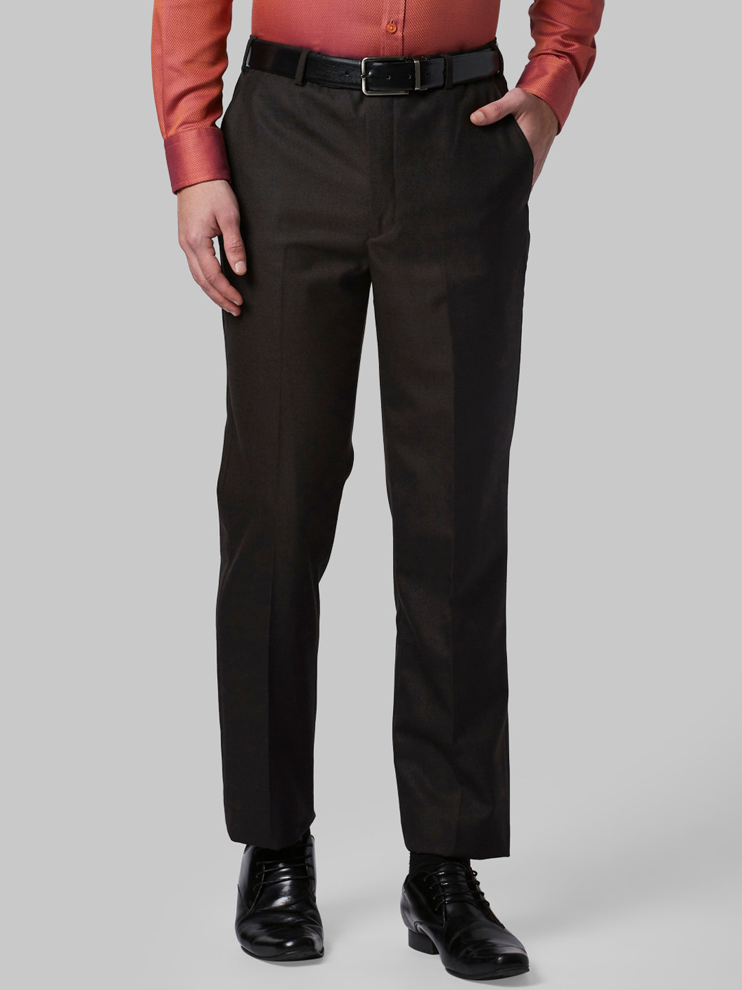 

Park Avenue Men Brown Formal Trousers