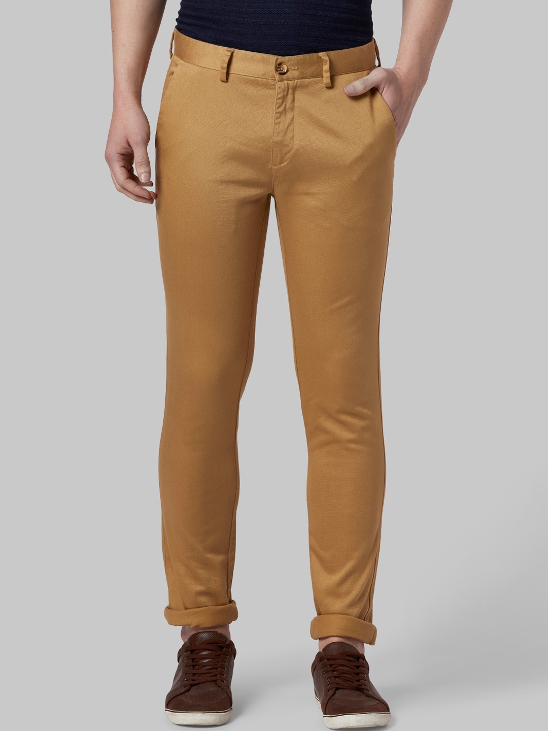 

Park Avenue Men Brown Regular Fit Casual Trousers