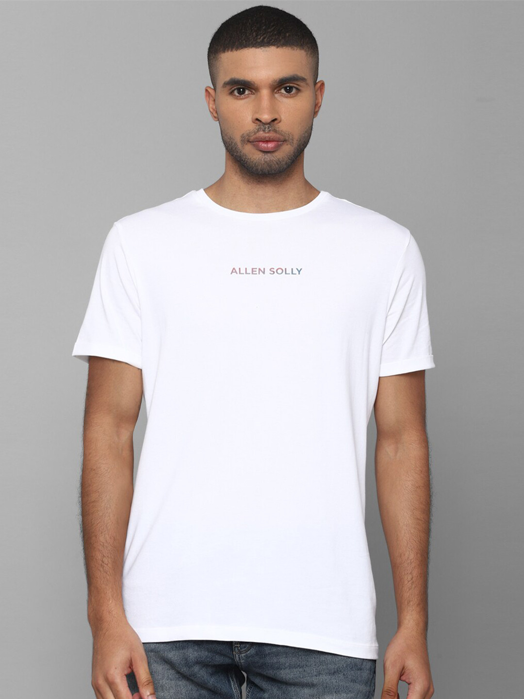 

Allen Solly Tribe Men White Typography Slim Fit T-shirt