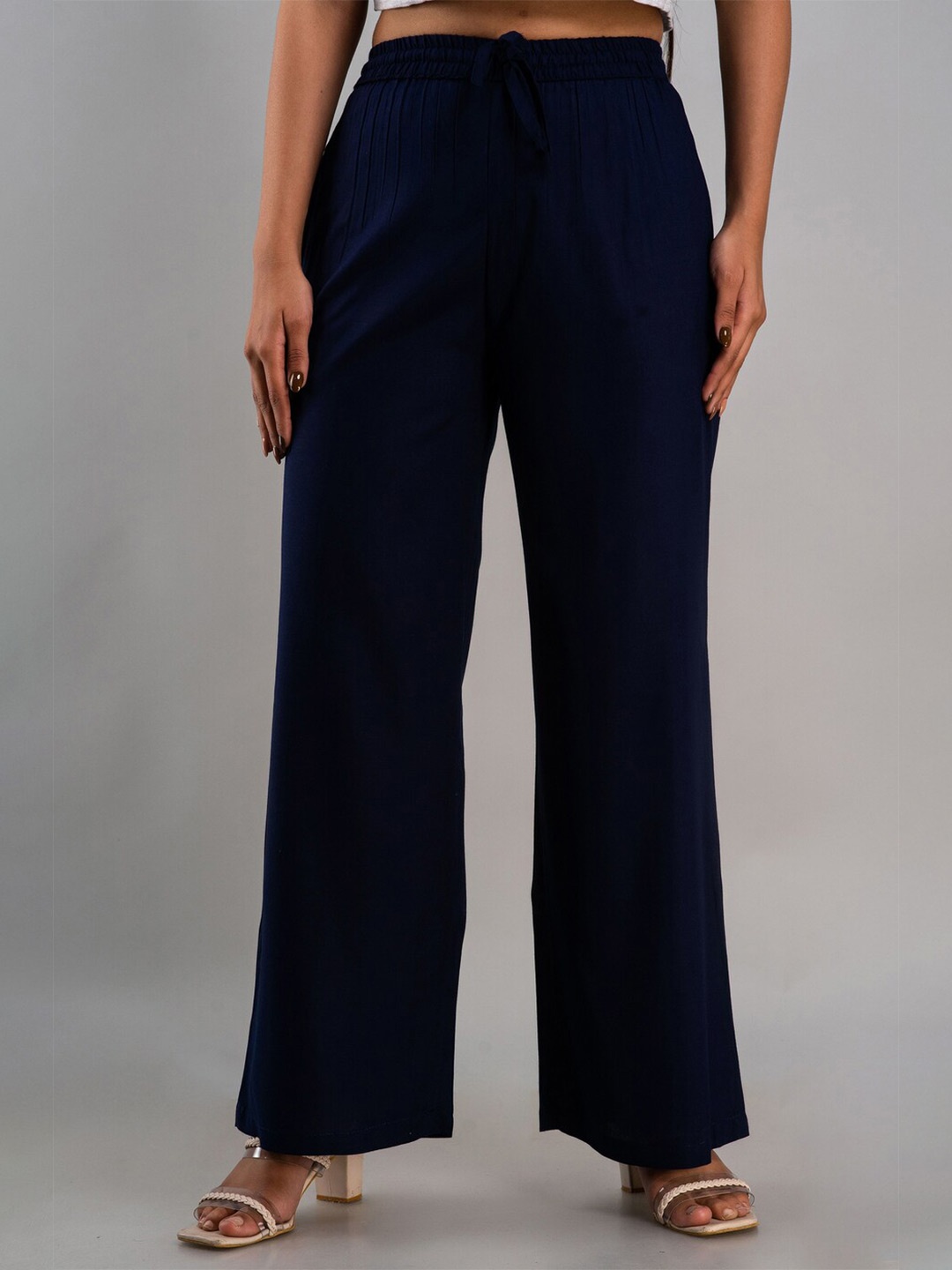 

MAUKA Women Navy Blue Palazzos