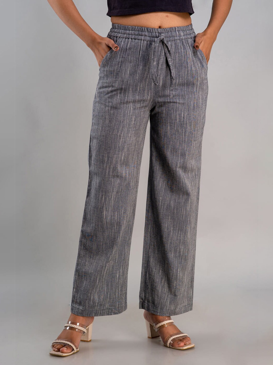 

MAUKA Women Navy Blue Palazzos