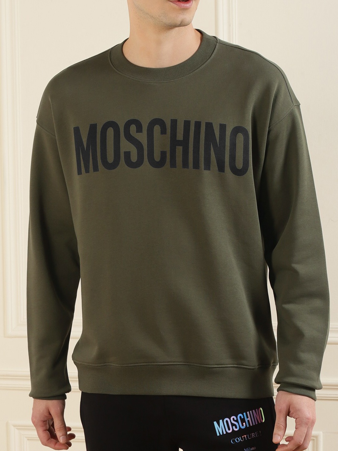 

MOSCHINO COUTURE Men Green Printed Sweatshirt