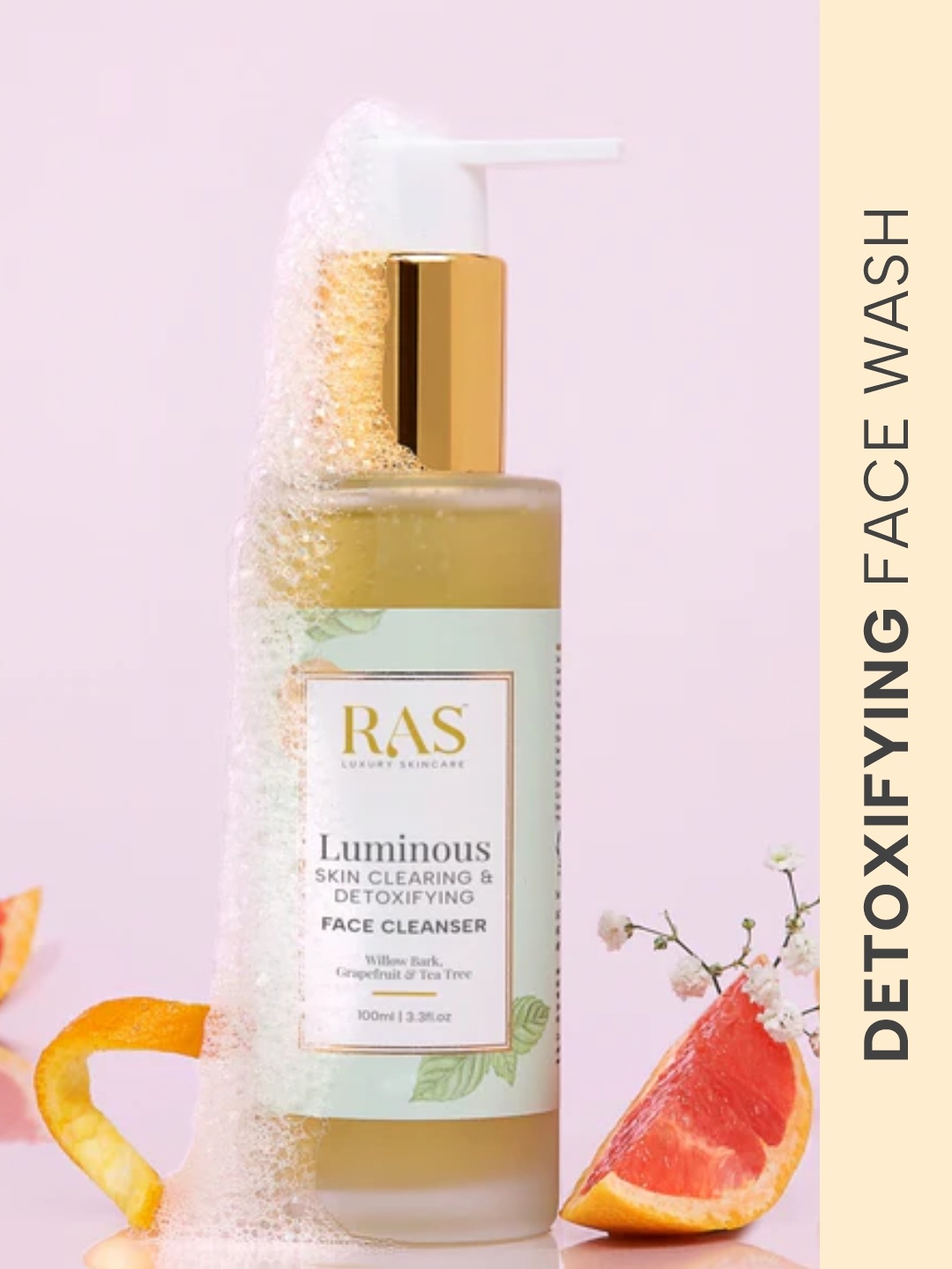 

RAS LUXURY OILS Luminous Skin Clearing & Detoxifying Face Cleanser - 100 ml, Green