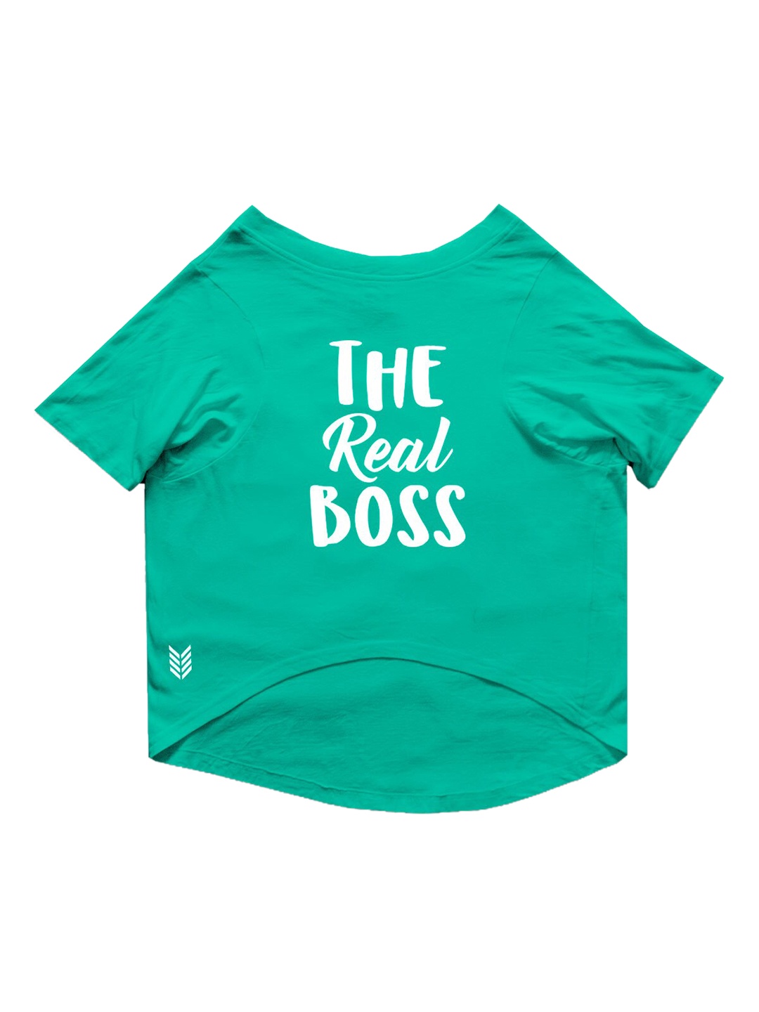 

Ruse Unisex Sea Green The Real Boss Printed Dog Cotton T-shirts