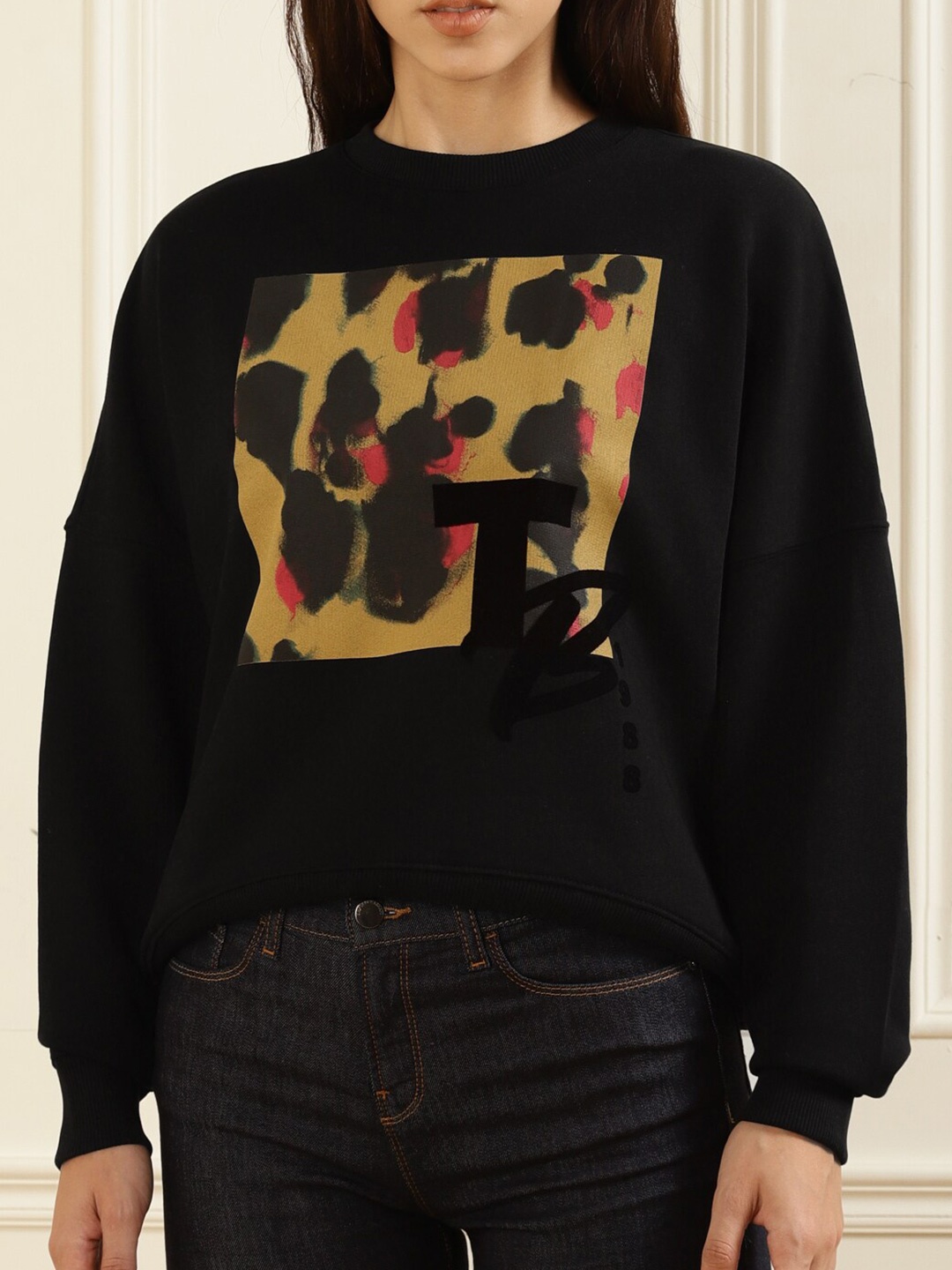 

Ted Baker Women Black Leopard Printed Sweatshirt