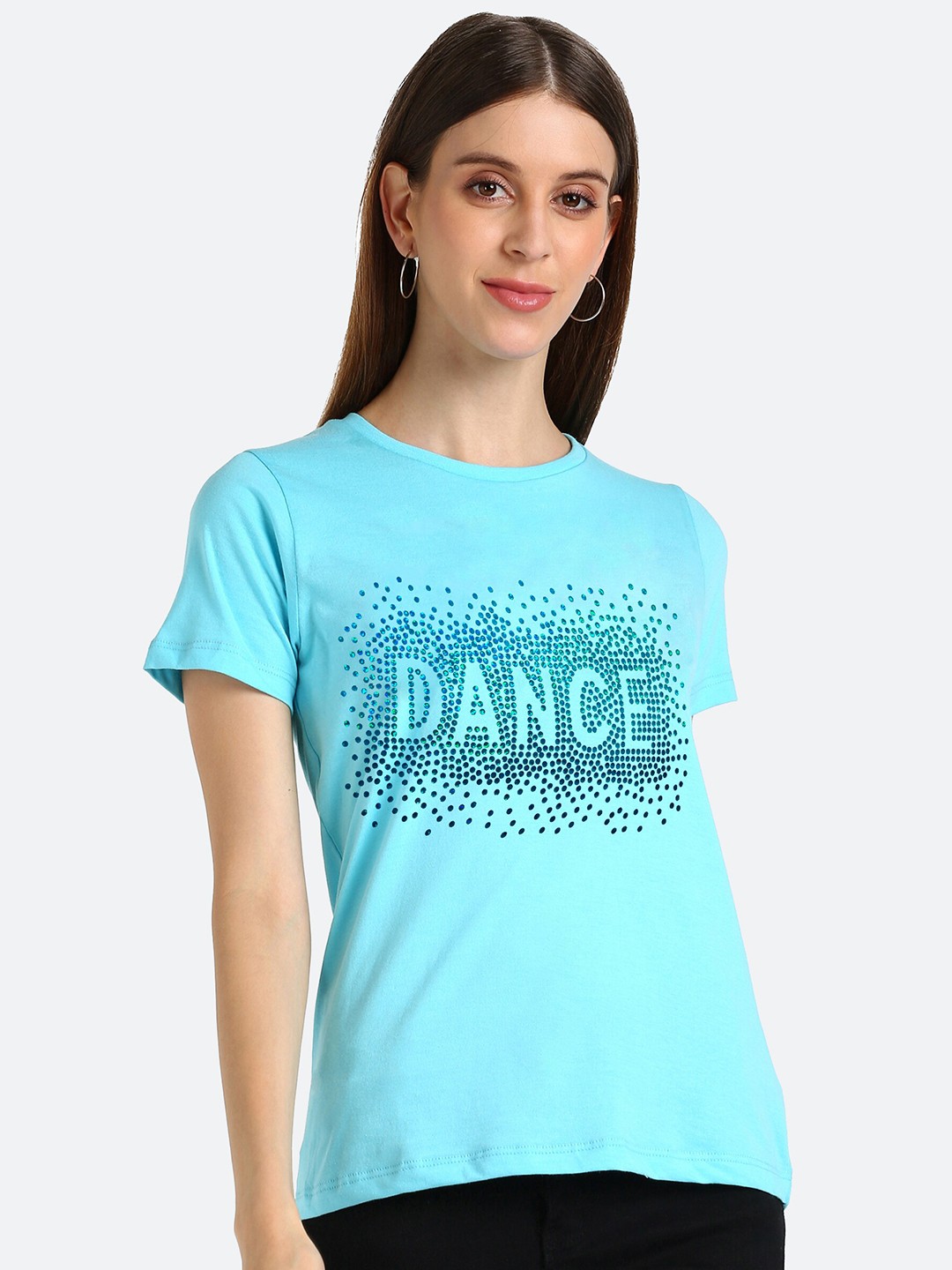 

shashvi Women Blue Embellished T-shirt