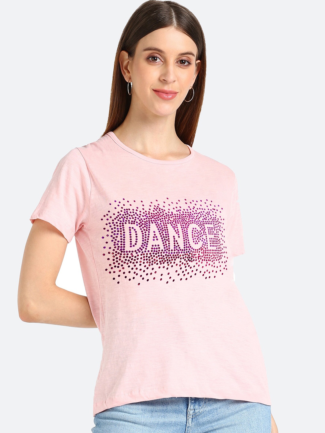

shashvi Women Pink Printed T-shirt