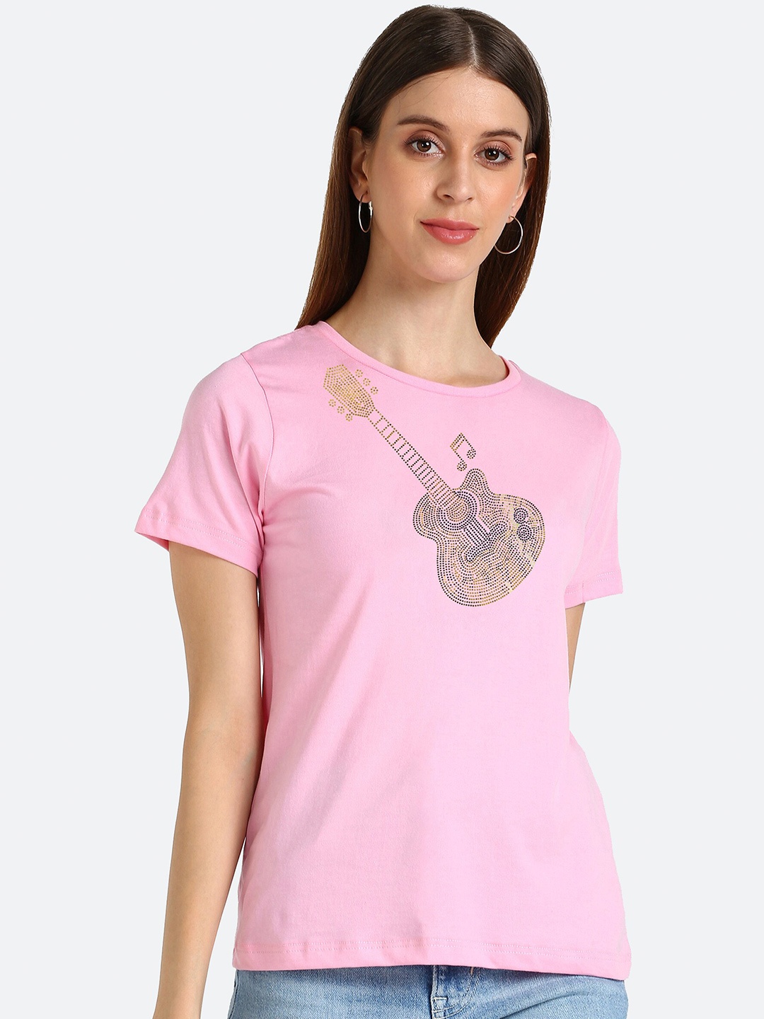 

shashvi Women Rose Embellished T-shirt