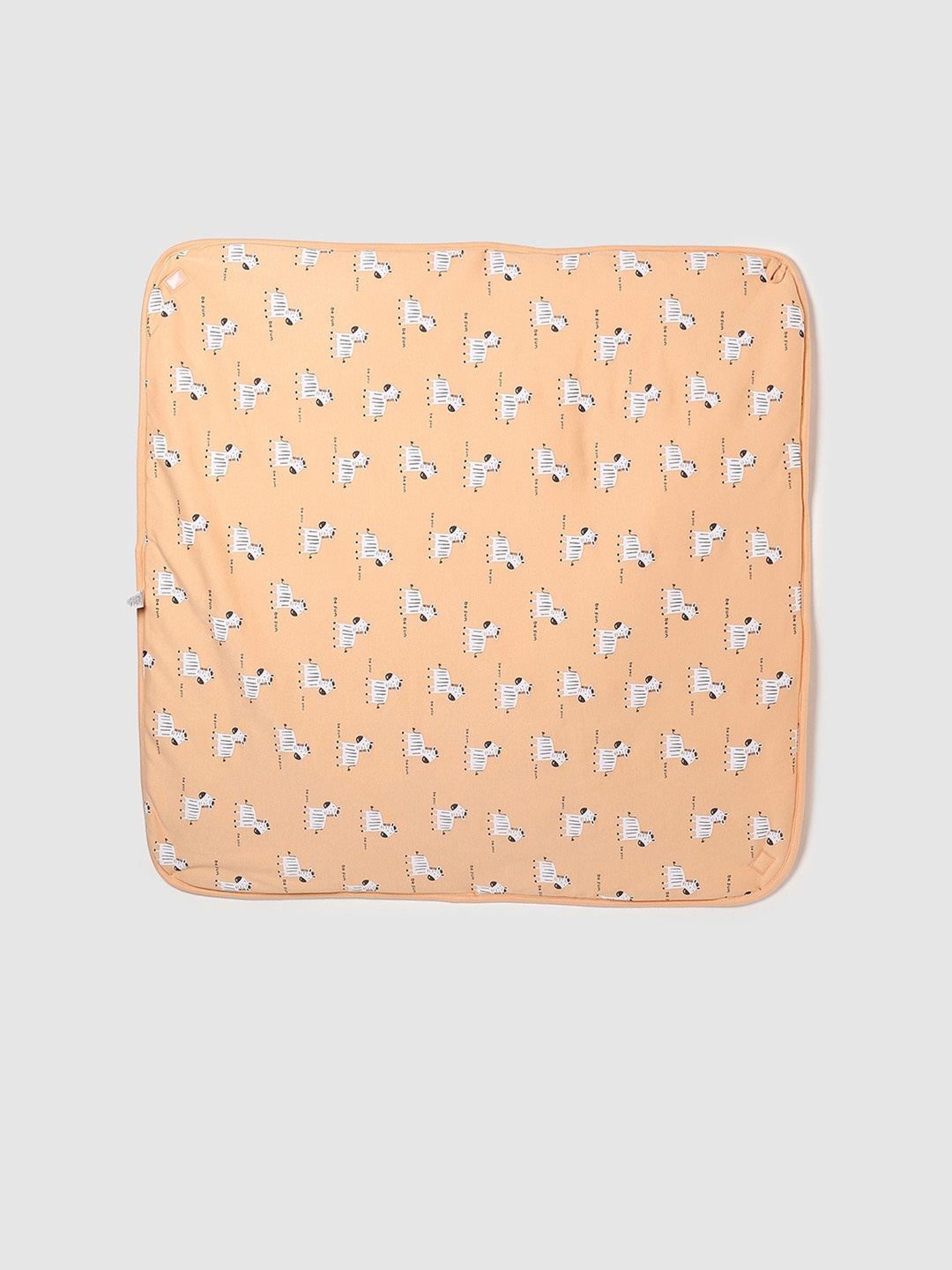 

max Orange & White Cartoon Characters Mild Winter 110 GSM Cotton Single Bed Blanket