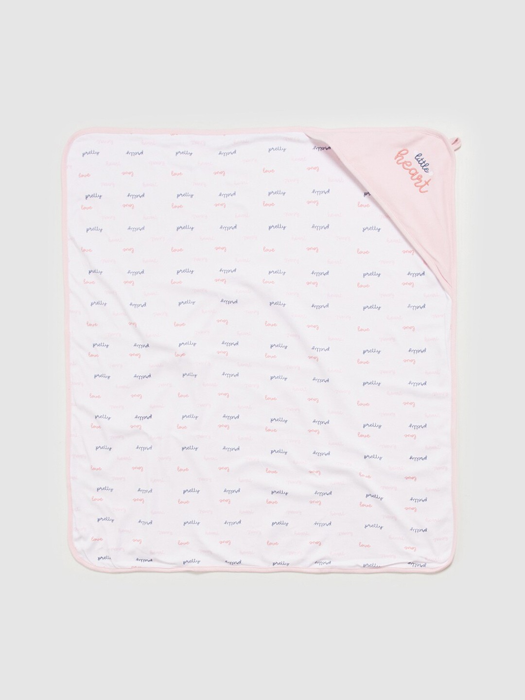 

max White & Pink Geometric Mild Winter 110 GSM Single Bed Blanket