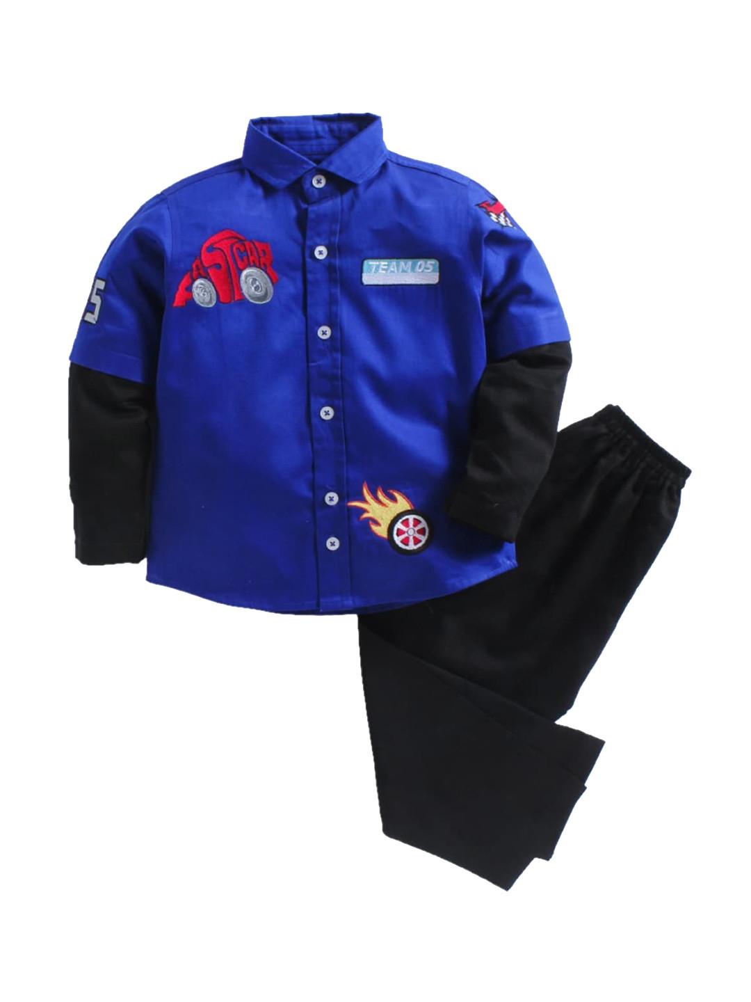

Kids Clan Unisex Kids Blue & Red Printed Night suit