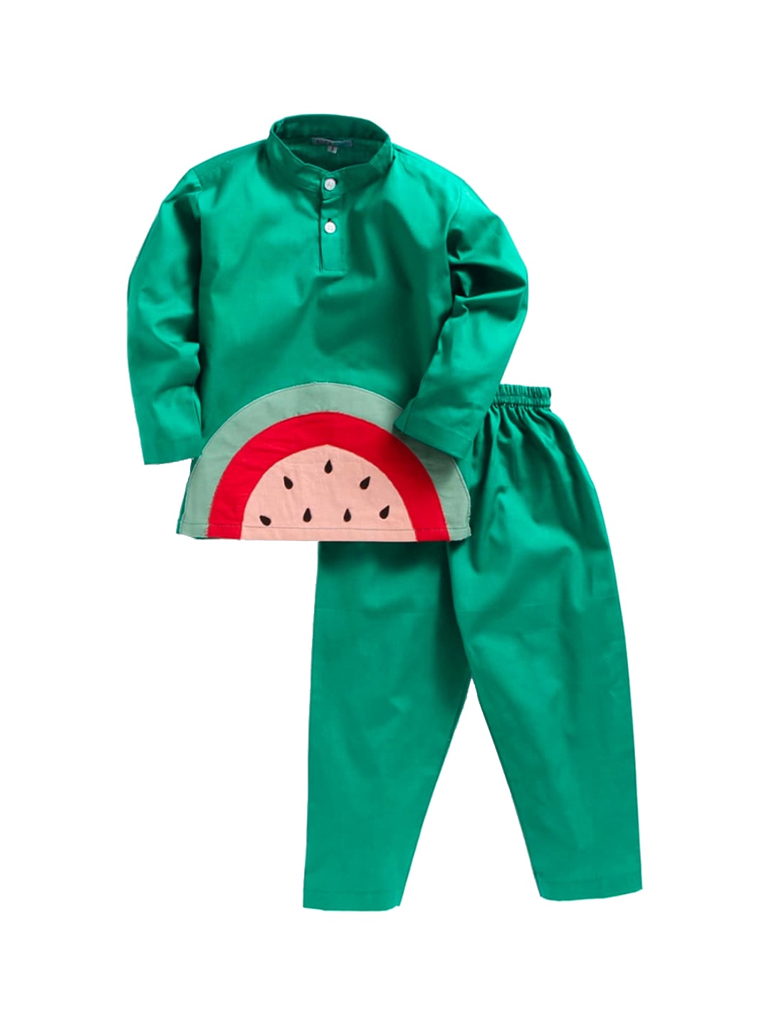 

Kids Clan Unisex Kids Green & Pink Printed Watermelon Night suit