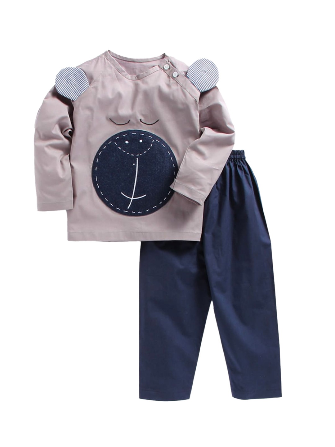 

Kids Clan Unisex Kids Grey & Violet Printed Night suit