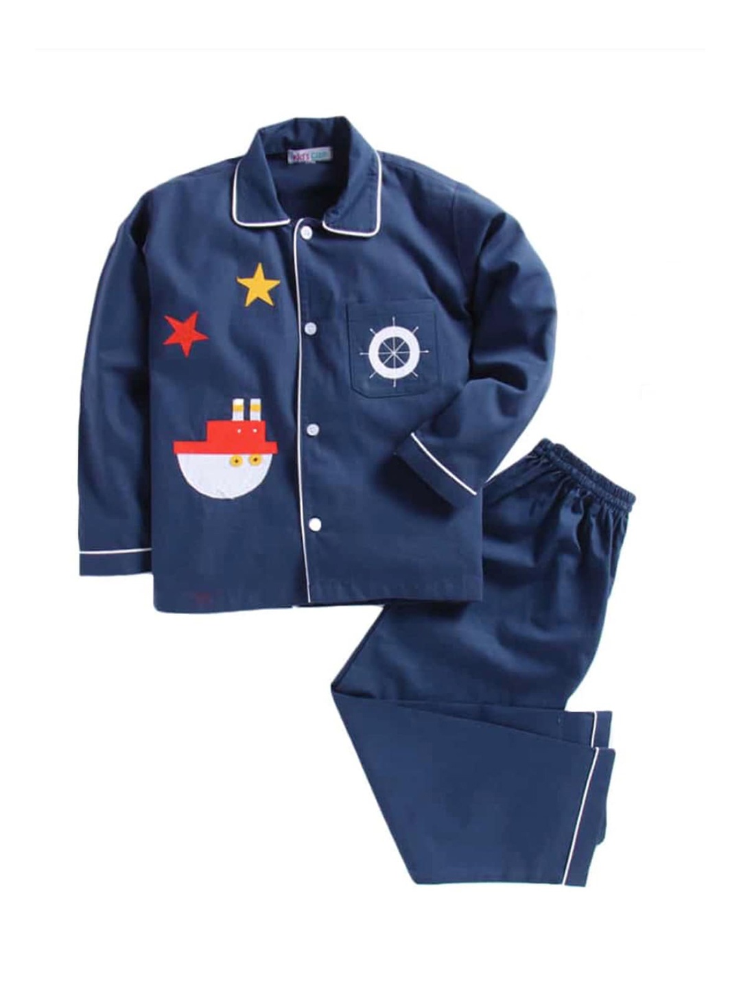 

Kids Clan Unisex Kids Navy Blue Printed Night suit