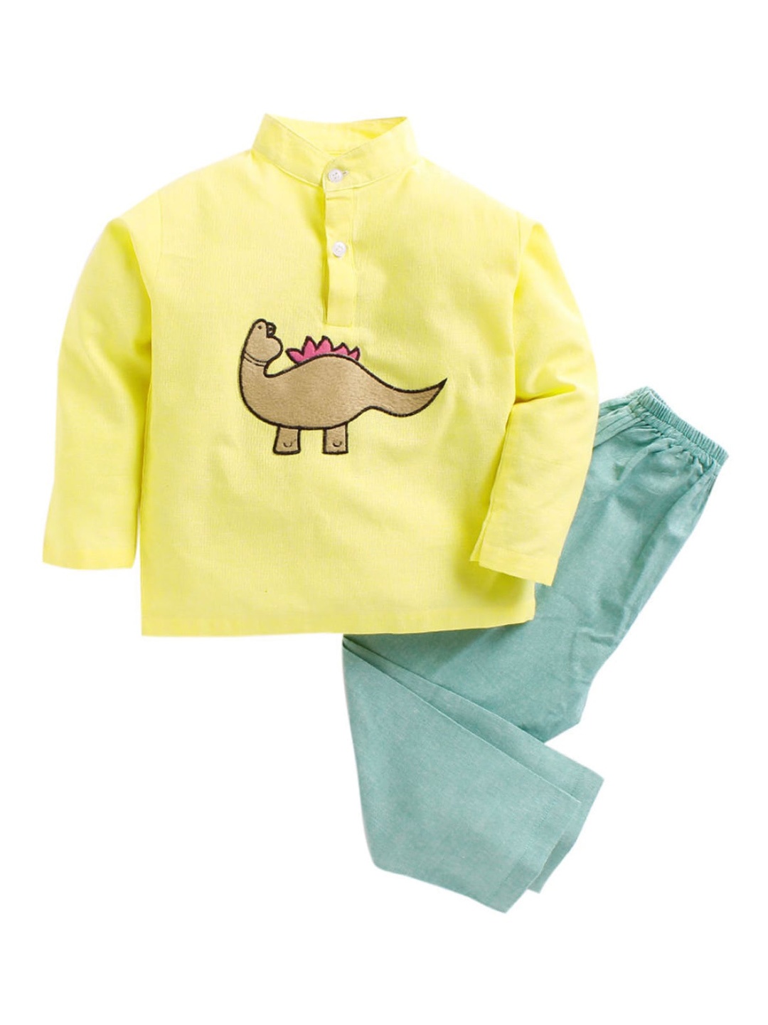 

Kids Clan Unisex Kids Yellow & Green Printed Night suit
