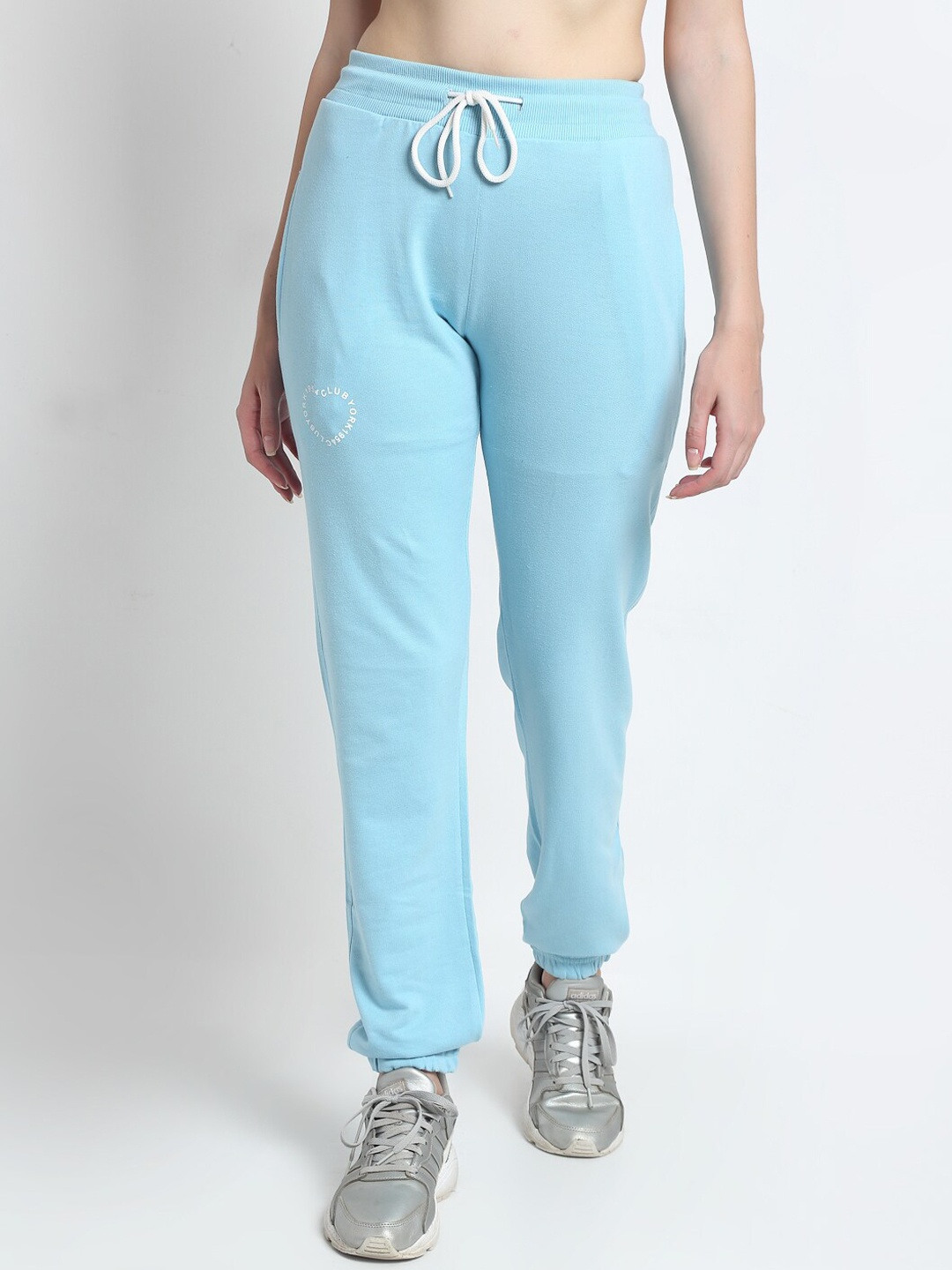 

Club York Women Blue Solid Track Pants