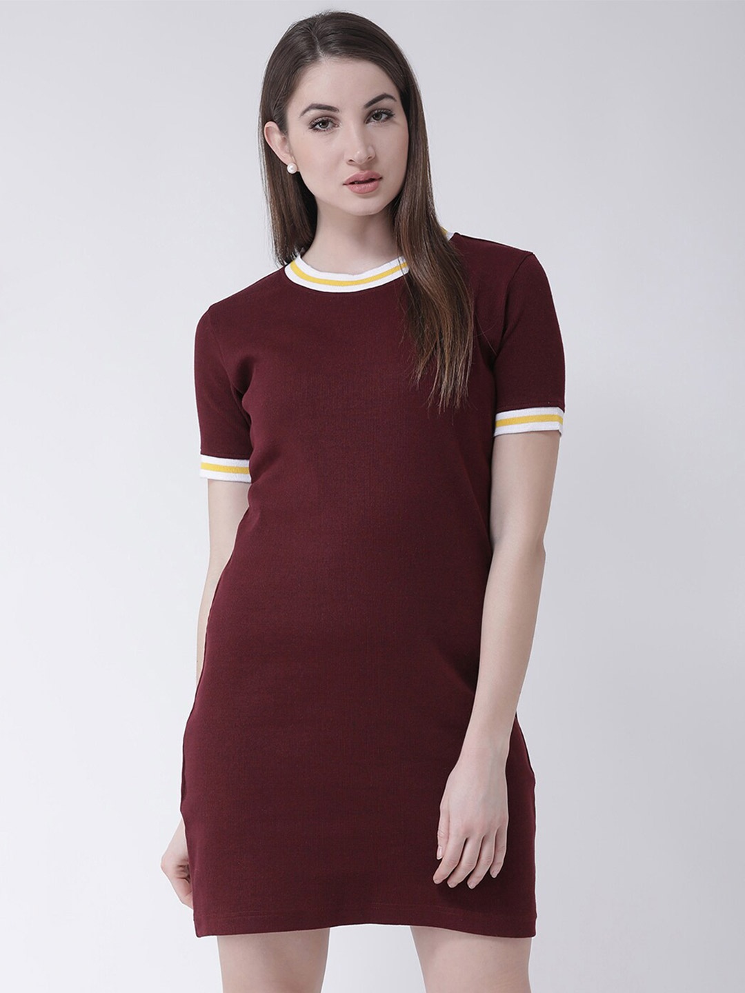 

Club York Maroon T-shirt Solid Dress