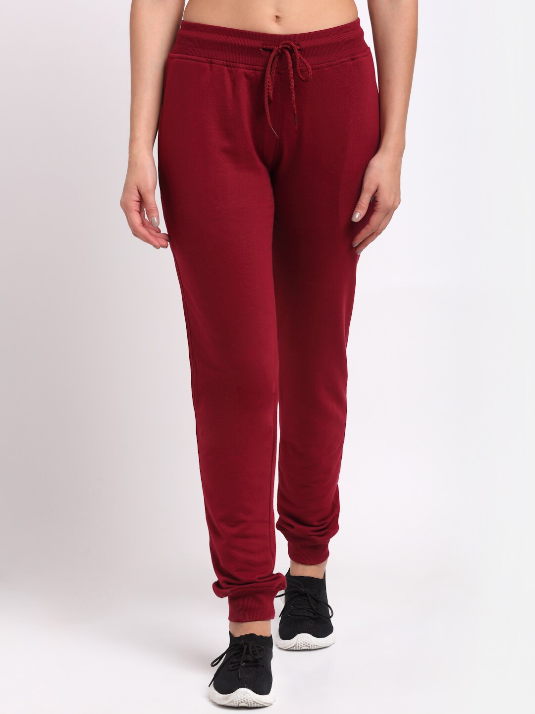 

Club York Women Maroon Solid Joggers