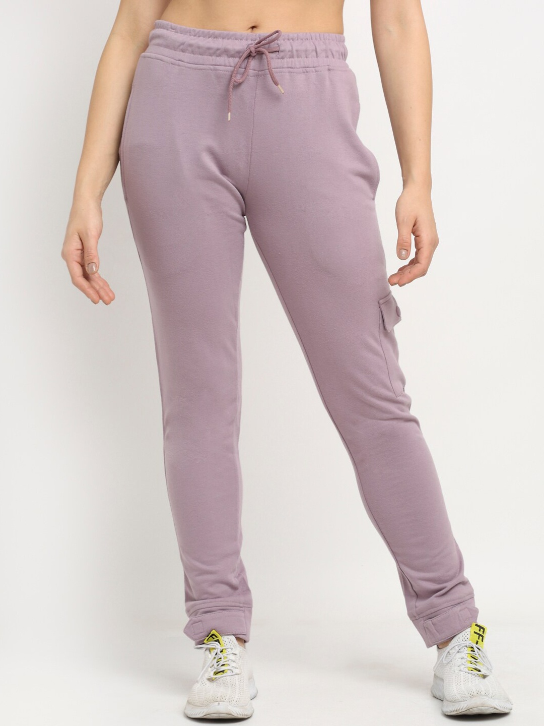 

Club York Women Purple Solid Straight-Fit Joggers