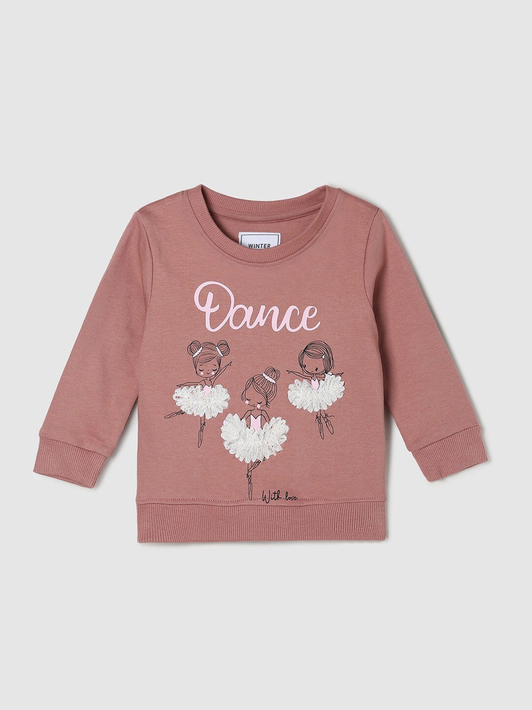 

max Girls Pink Printed Sweatshirt