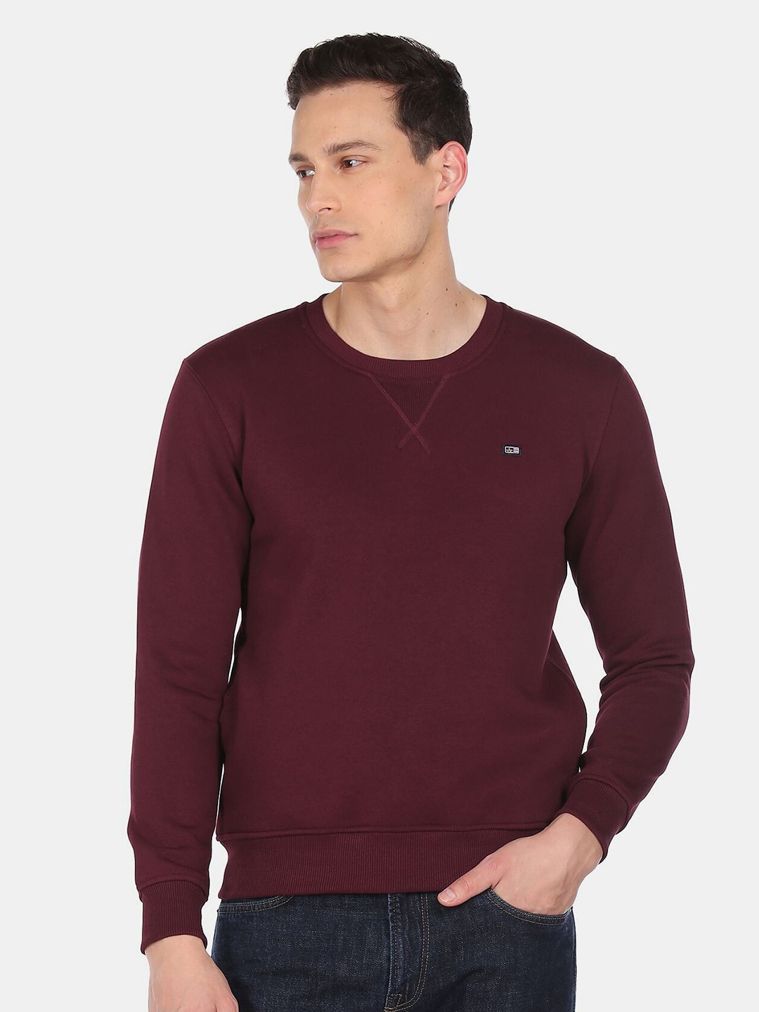 

Arrow Sport Men Red Solid Sweatshirt