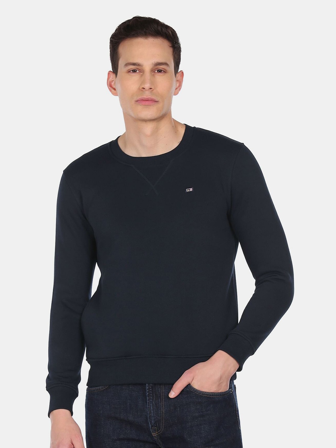 

Arrow Sport Men Navy Blue Casual Sweatshirt