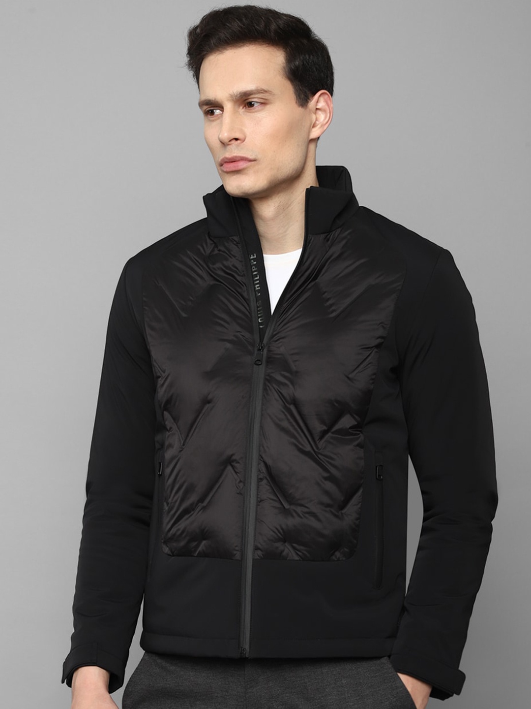 

Louis Philippe Ath.Work Men Black Mock Neck Bomber Jacket