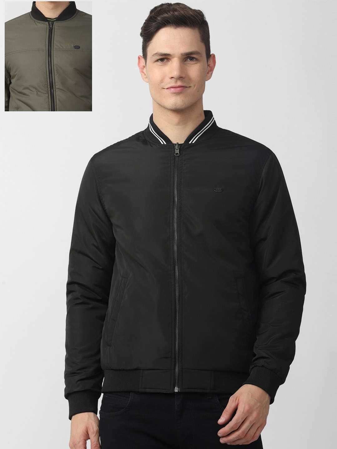 

Peter England Casuals Men Black Bomber Jacket
