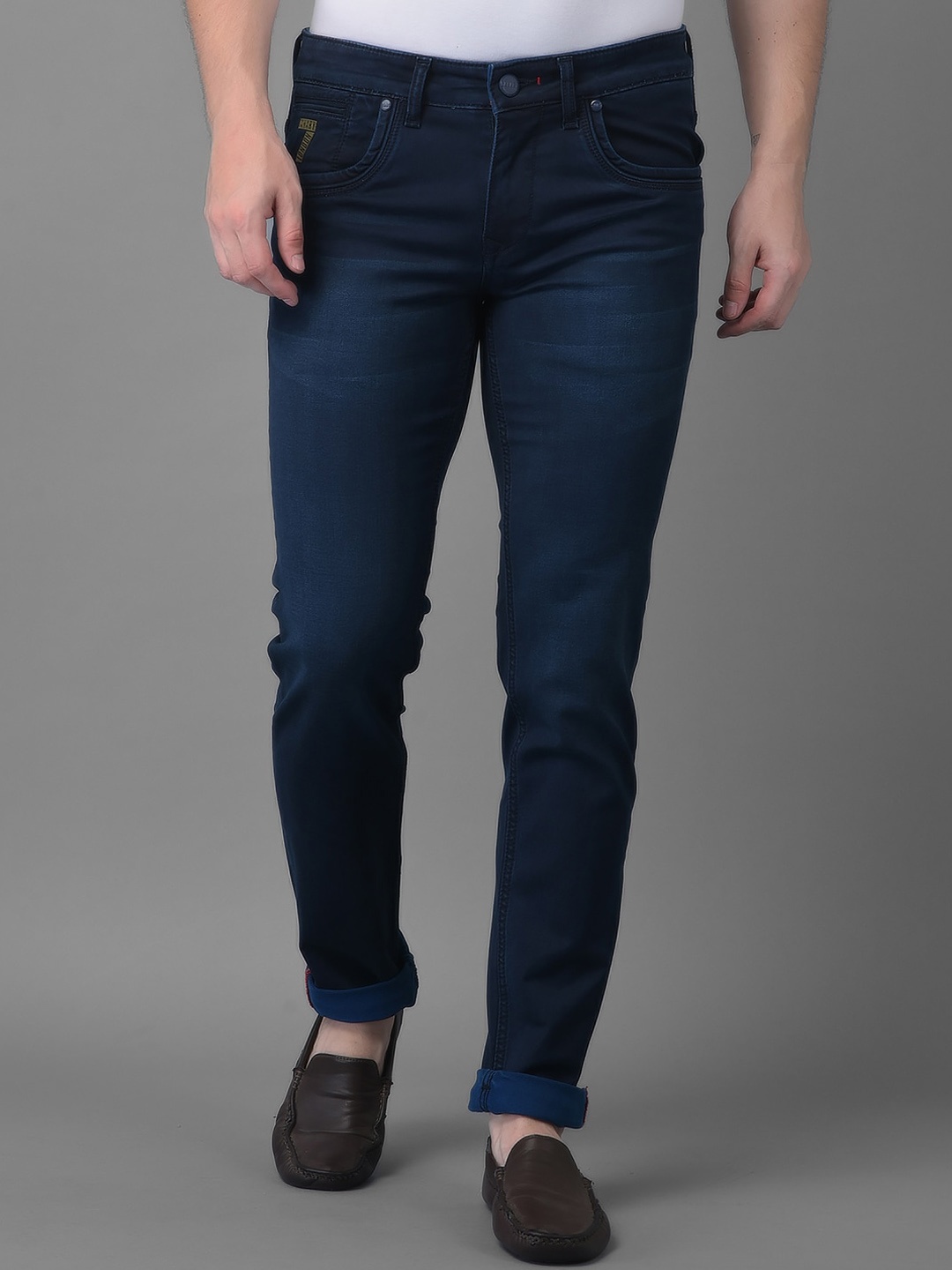 

Canary London Men Blue Smart Skinny Fit Low-Rise Printed Stretchable Jeans