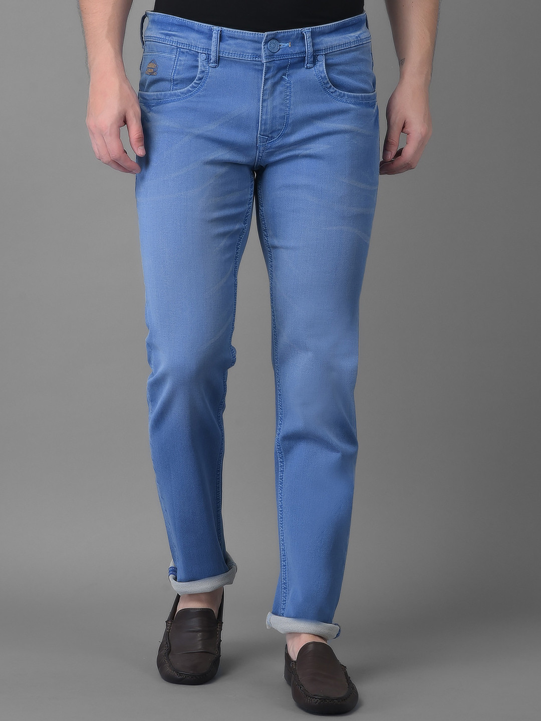 

Canary London Men Blue Smart Slim Fit Low-Rise Printed Stretchable Jeans