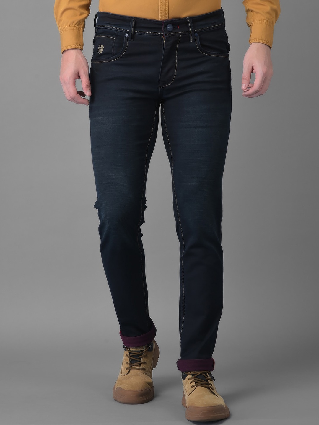 

Canary London Men Blue Smart Skinny Fit Low-Rise Light Fade Printed Stretchable Jeans