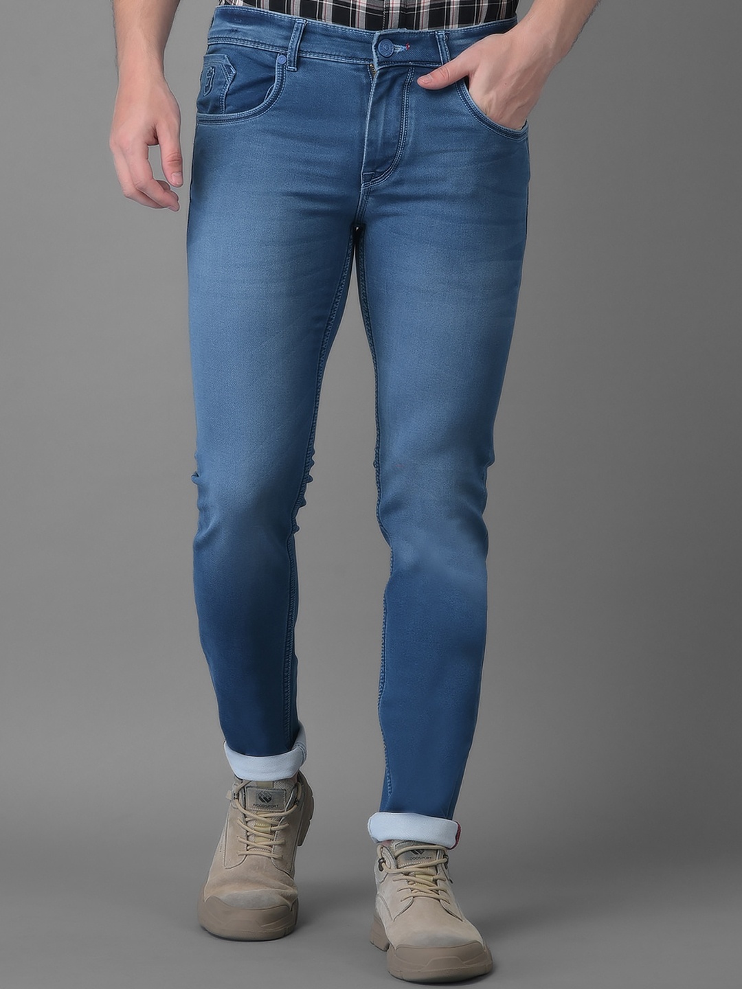 

Canary London Men Blue Smart Skinny Fit Low-Rise Light Fade Stretchable Jeans