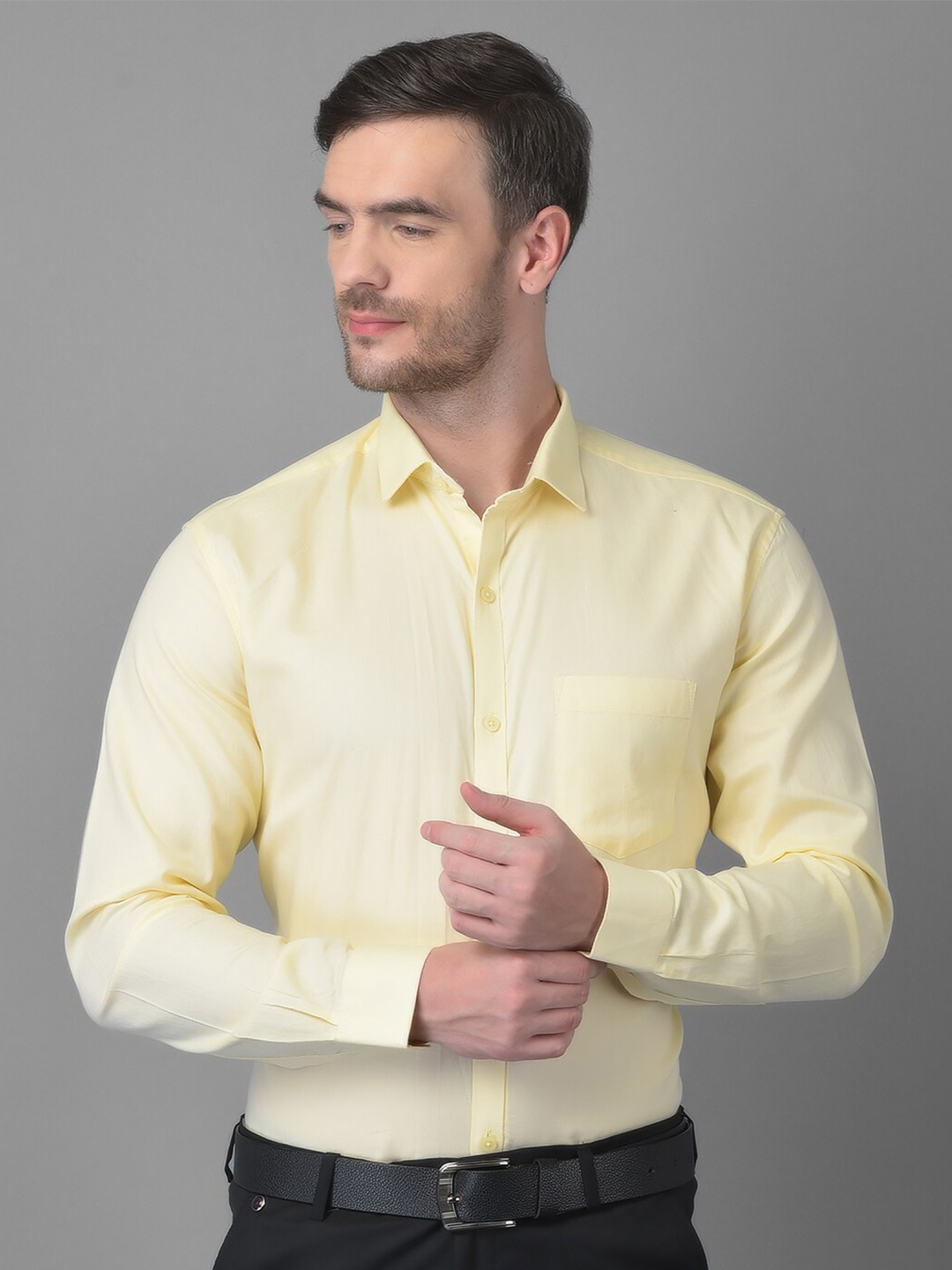 

Canary London Men Yellow Smart Formal Shirt